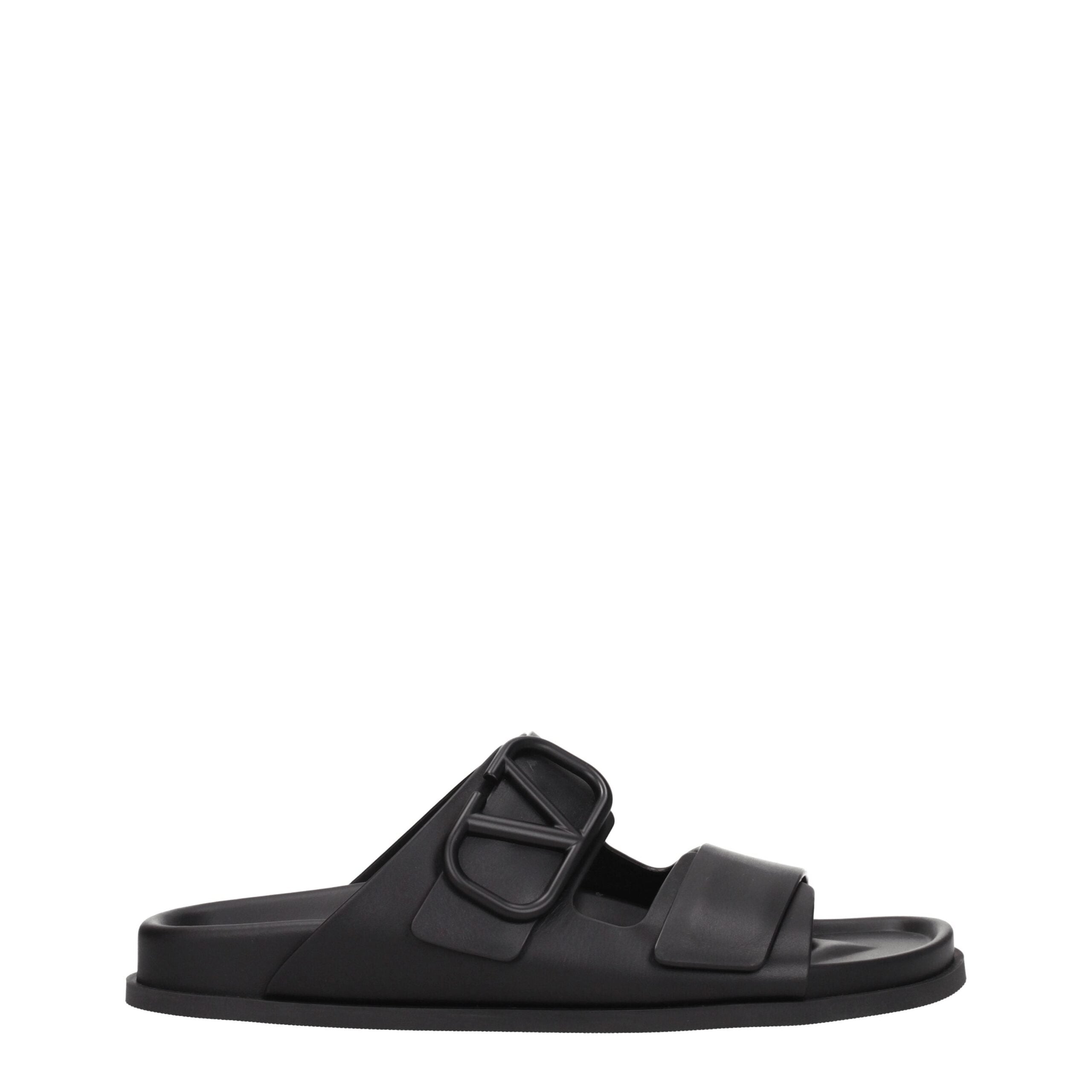 Valentino Garavani Black Leather Slipper